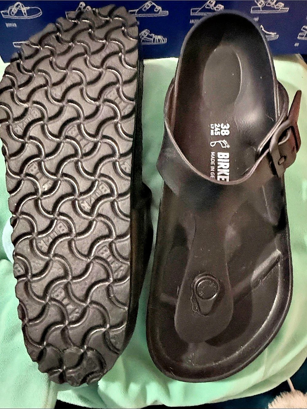 Birkenstock Gizeh EVA Sandals in Black Sz 7 EU 38